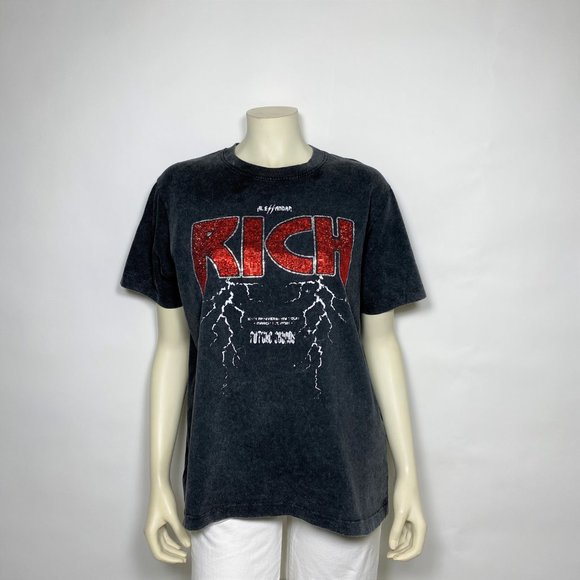 ALESSANDRA RICH Grey Anniversary 'Rich' Rock Tee - Picture 3 of 10